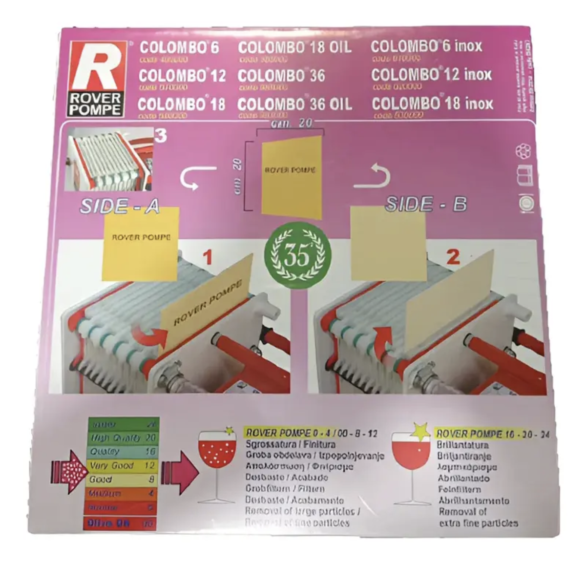 Filtros de cartón para vino