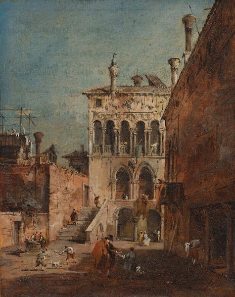 An architectural capriccio with a campiello