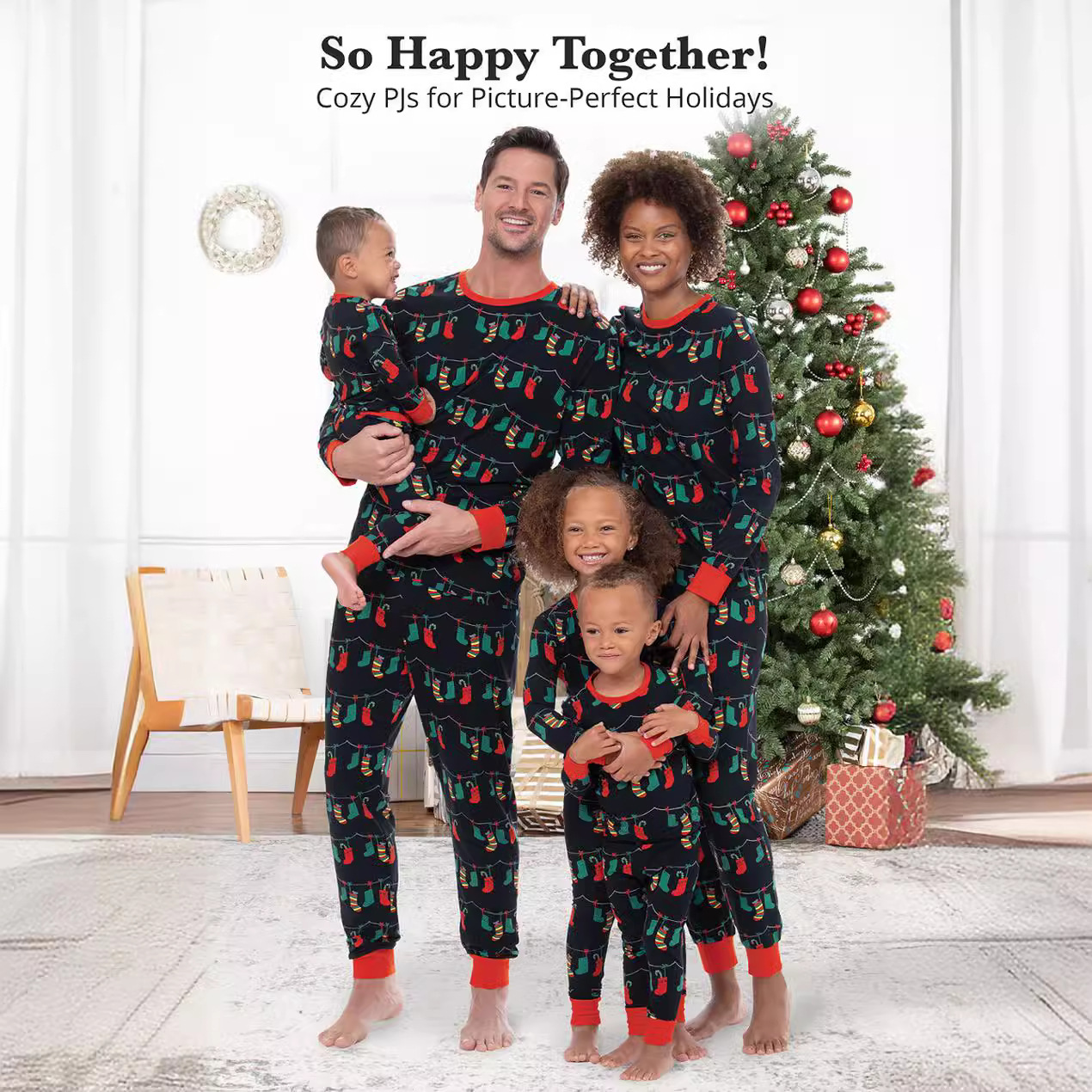 Christmas Family Pajama Set, Cartoon Print