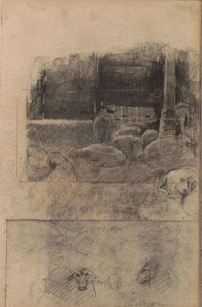 Schaapskooi met schapen 1884 1887