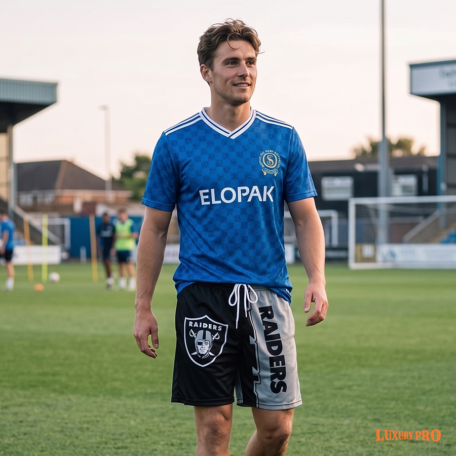 AOP MEG summer football jersey+full-length beach pants - bird's-eye fabric