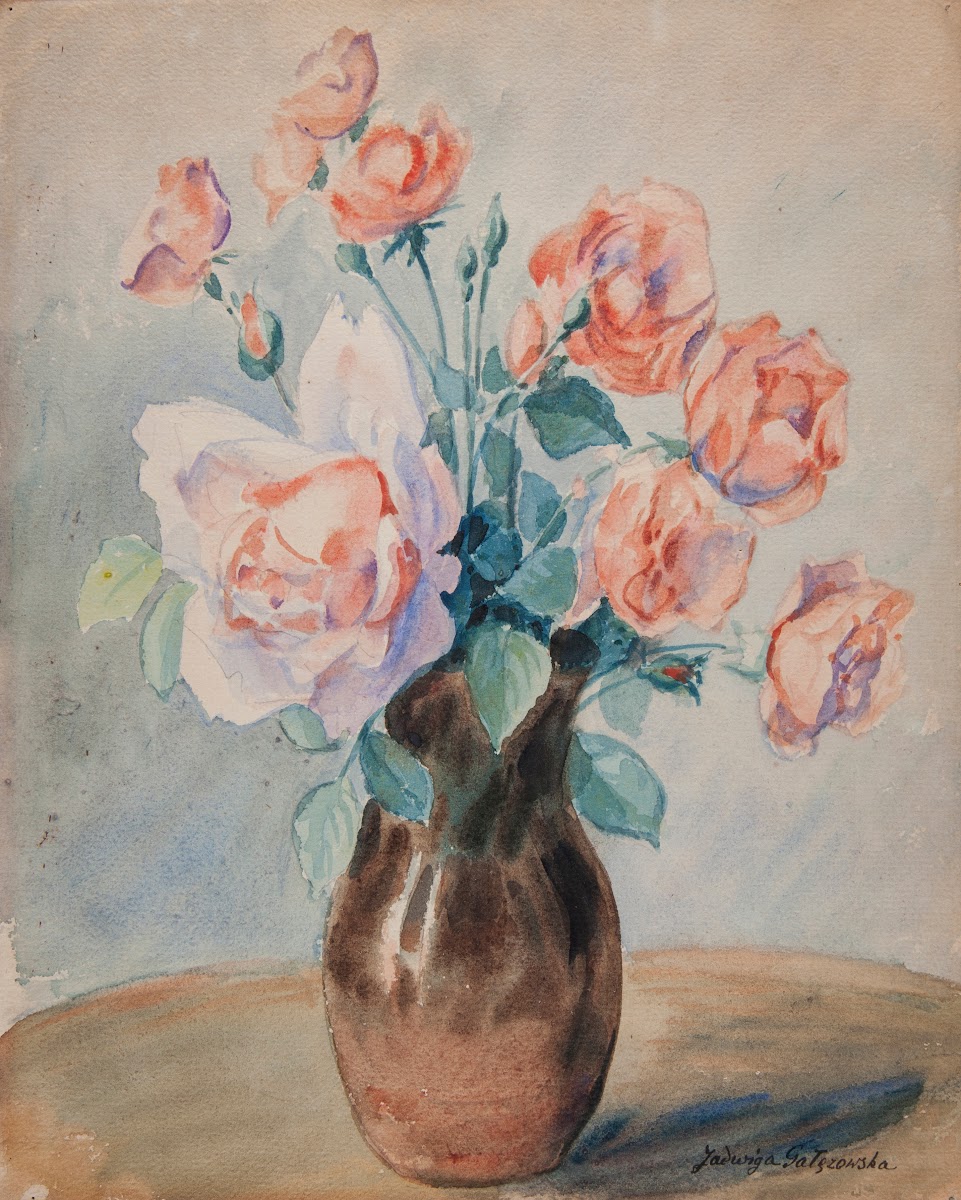 Roses in a vase 1940s