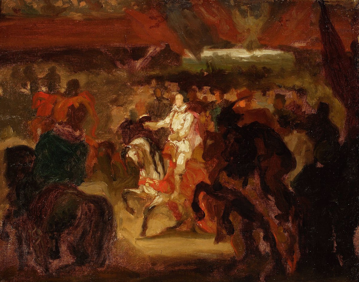 Entry of Henry of Valois to Kraków sketch circa 1848