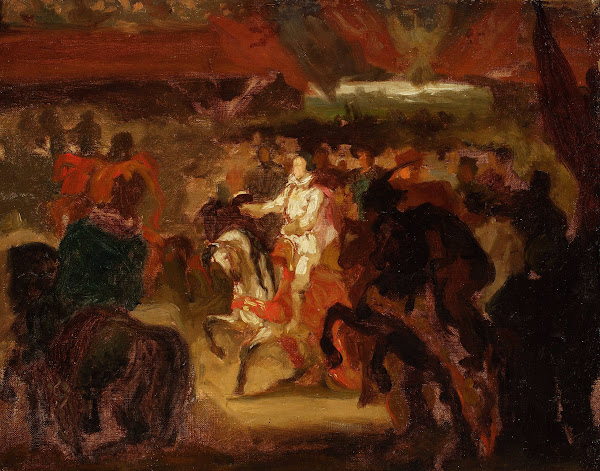 Entry of Henry of Valois to Kraków sketch circa 1848