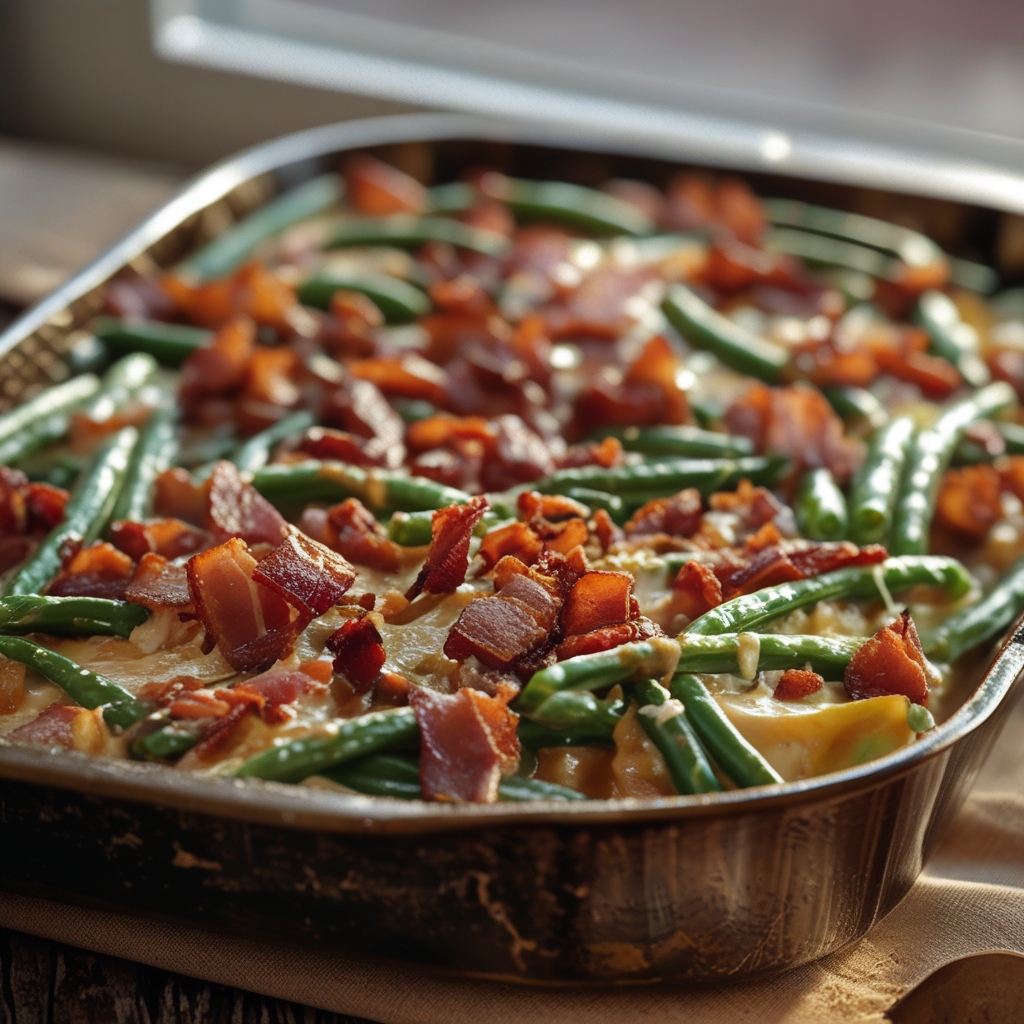 Bacon Loaded Green Bean Casserole - Easy Homemade Comfort Side Dish finished