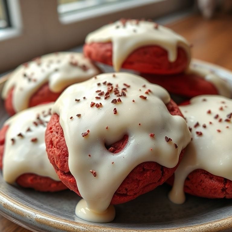 Red Velvet Cookies with Cream Cheese Frosting Recipe – Easy & Homemade Delight
