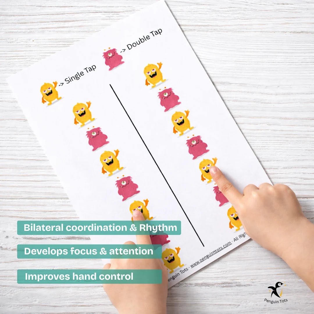 Monster Tap Coordination Activity | Bilateral Coordination, Rhythm Control & Focus