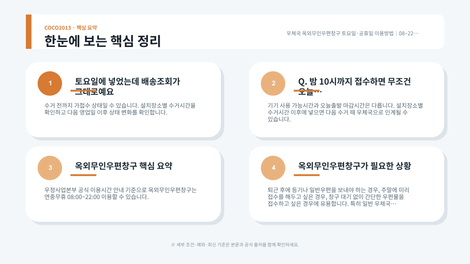 옥외무인우편창구 접수 전 위치 확인부터 수거시간 확인까지 절차
