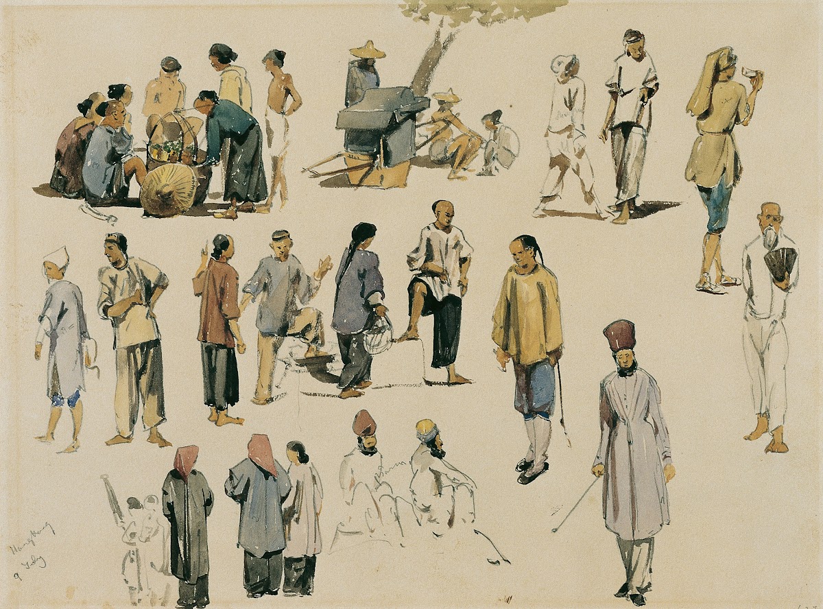 Figurenstudien von Chinesen 1858