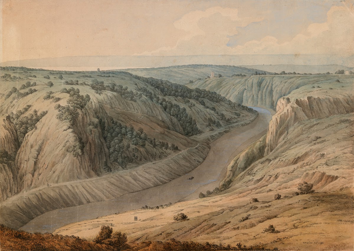 The River Avon near Bristol Somerset from Saint Vincent Rock 1790