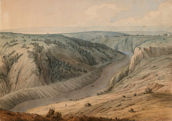 The River Avon near Bristol Somerset from Saint Vincent Rock 1790