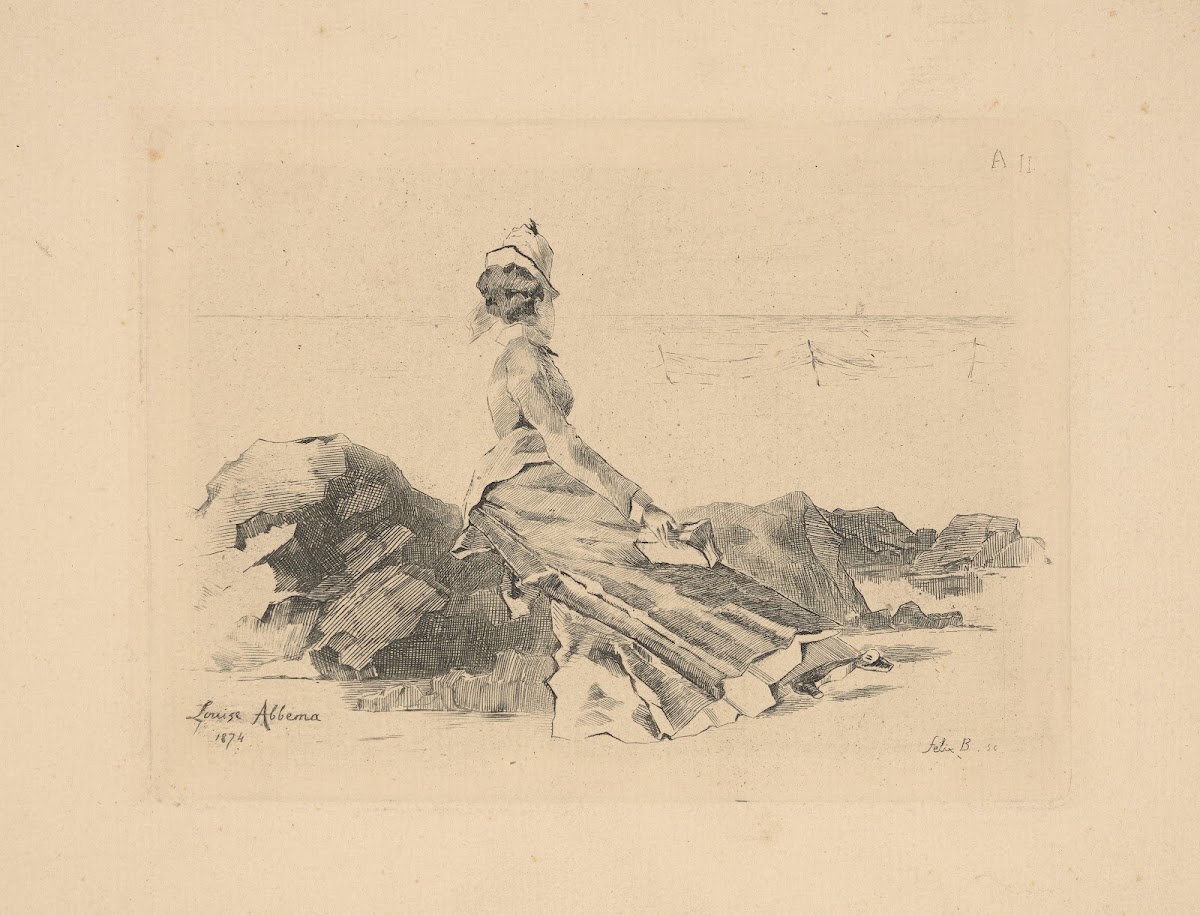 Femme assis sur un rocher Woman sitting on a rock 1874