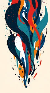 Dynamic Flowing Abstract Art with Vibrant Color Splatters
