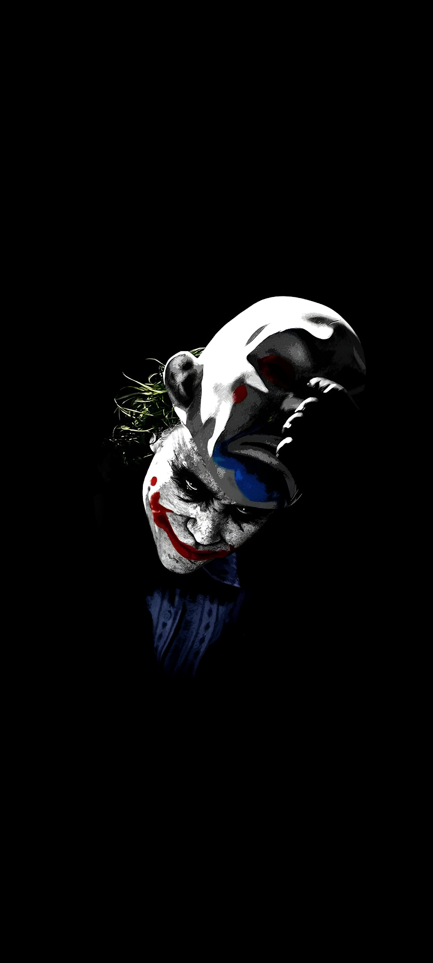 Dark Clown Portrait with Mask High Contrast Art - Free 4K mobile Wallpaper