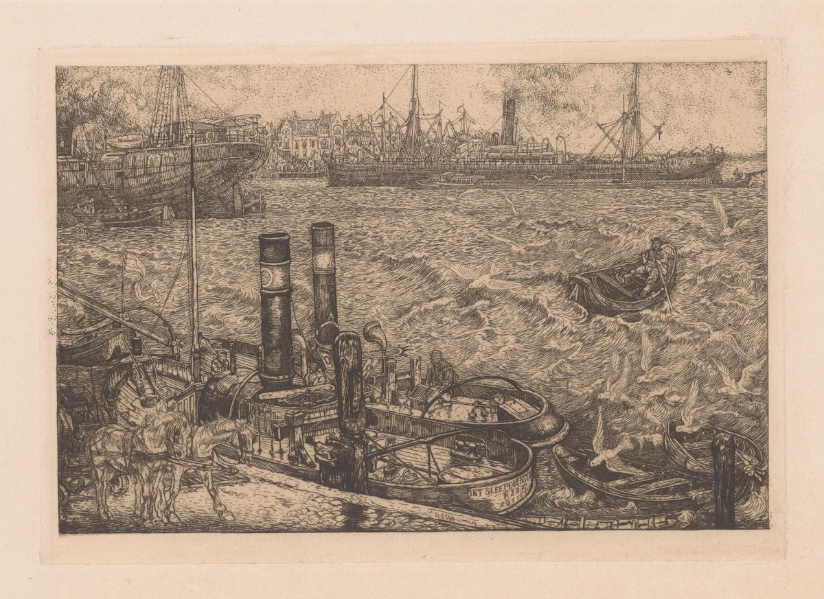 Haven met sleepboten in Rotterdam 1898