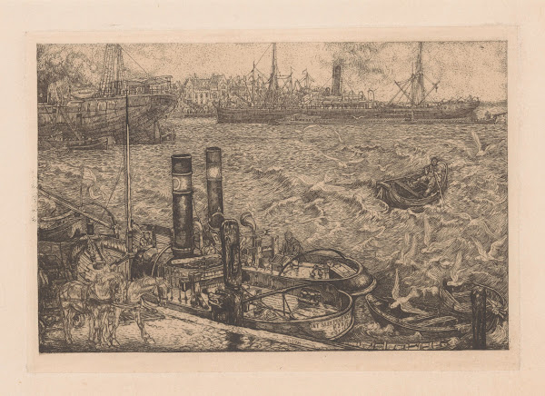 Haven met sleepboten in Rotterdam 1898