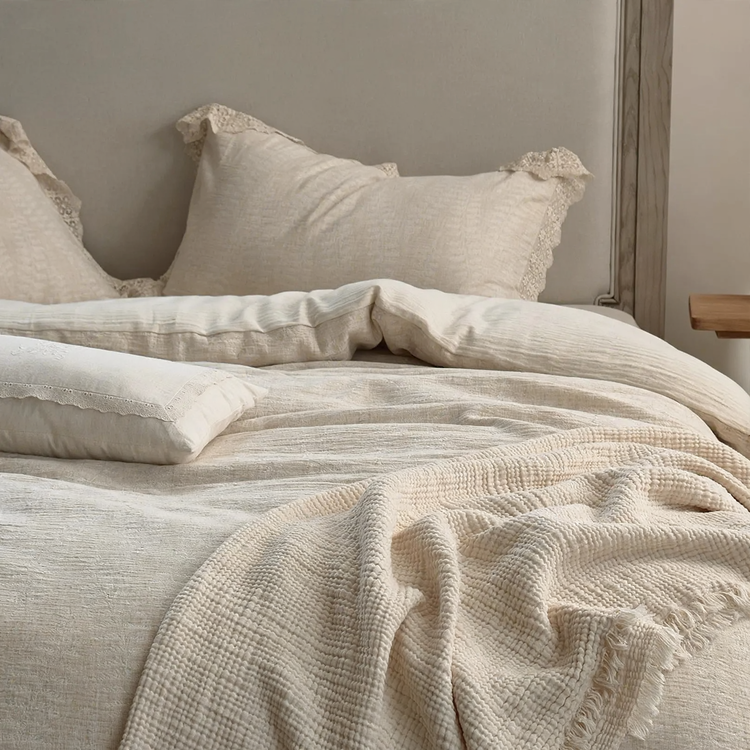 Linen-Cotton Bedding Set, 4-piece