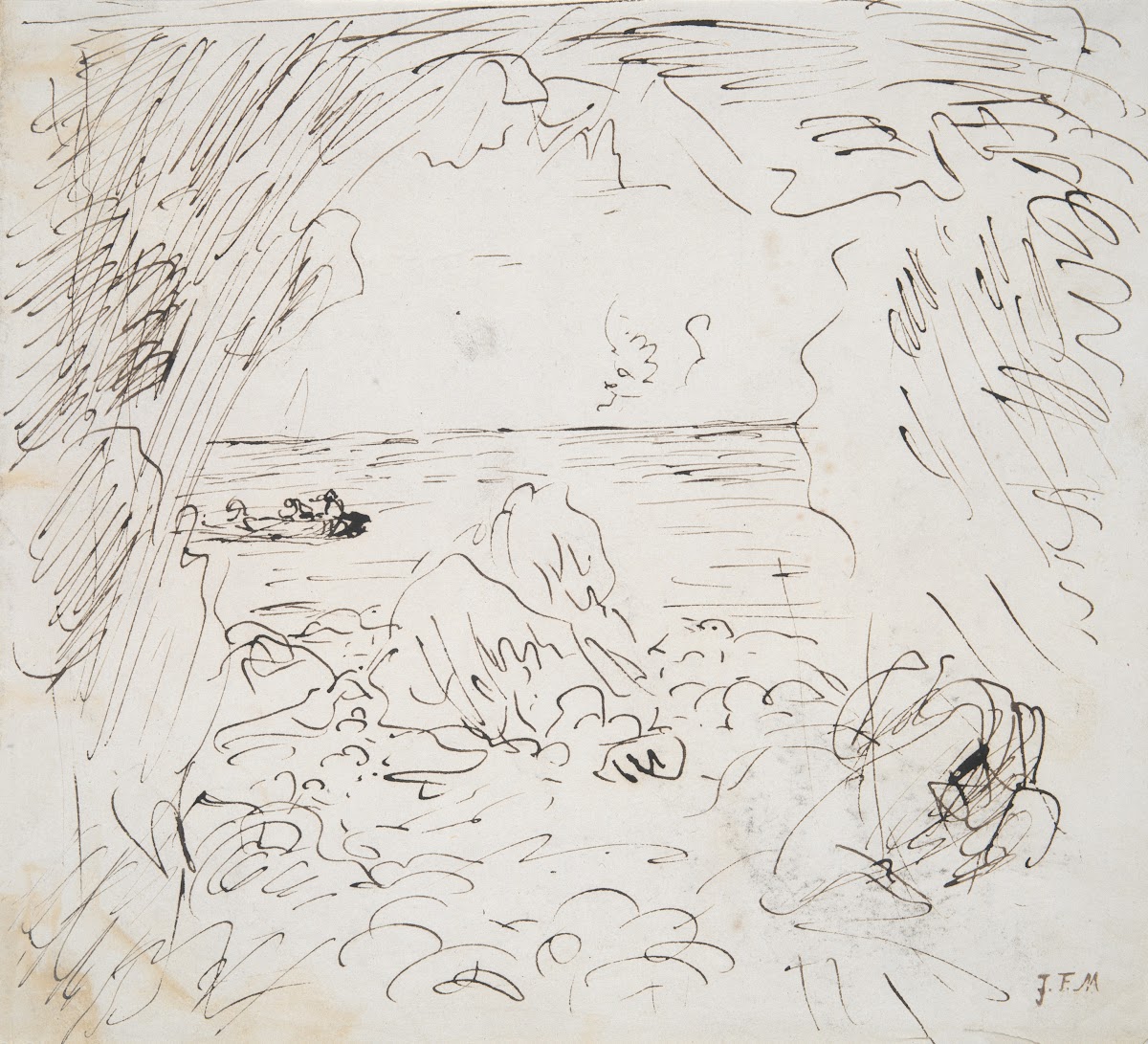 Sketch of a Sea View withBoat 1871