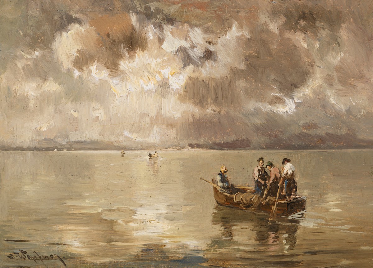 Aufziehendes Gewitter über dem Chiemsee 1900