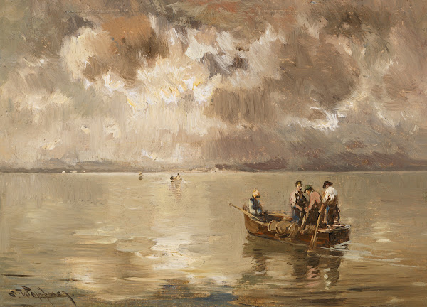 Aufziehendes Gewitter über dem Chiemsee 1900