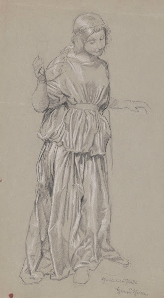 Study of a young woman in a long robe 1885