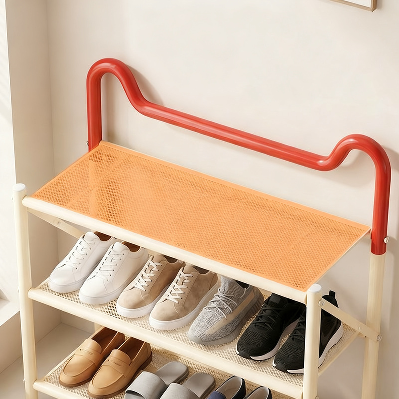 Folding metal shoe rack, 3–5 levels