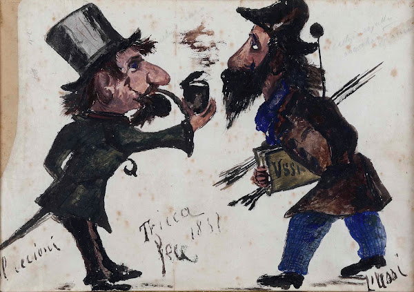 Caricature di Cecioni e Ussi 1857