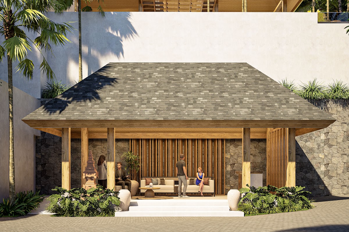 Exterior villa render 3, Buahan Villas senior living community, Ubud, Bali