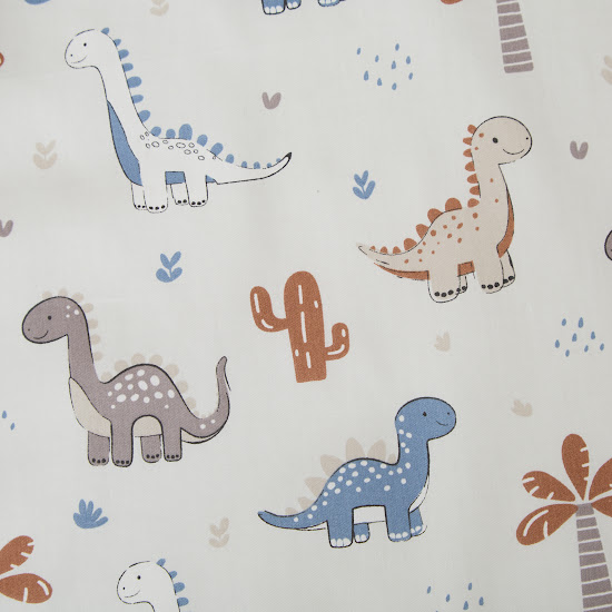 Детское сменное постельное белье 4 эл Twins Satin Limited Dino Tropics серый/синий