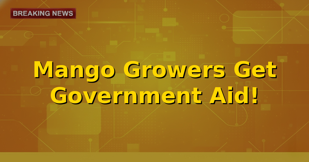 Illustration of Totapuri mangoes and a farmer looking hopeful, symbolizing the new expert panel's support.
