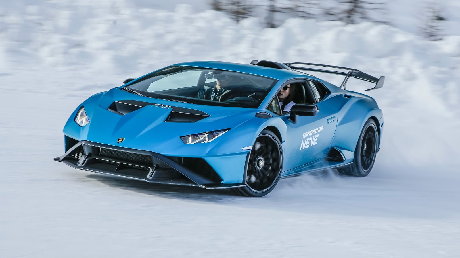 Lamborghini Huracan STO Driving on ice