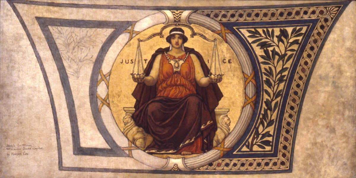 Study for Mosaic Wisconsin State Capital Justice 1913