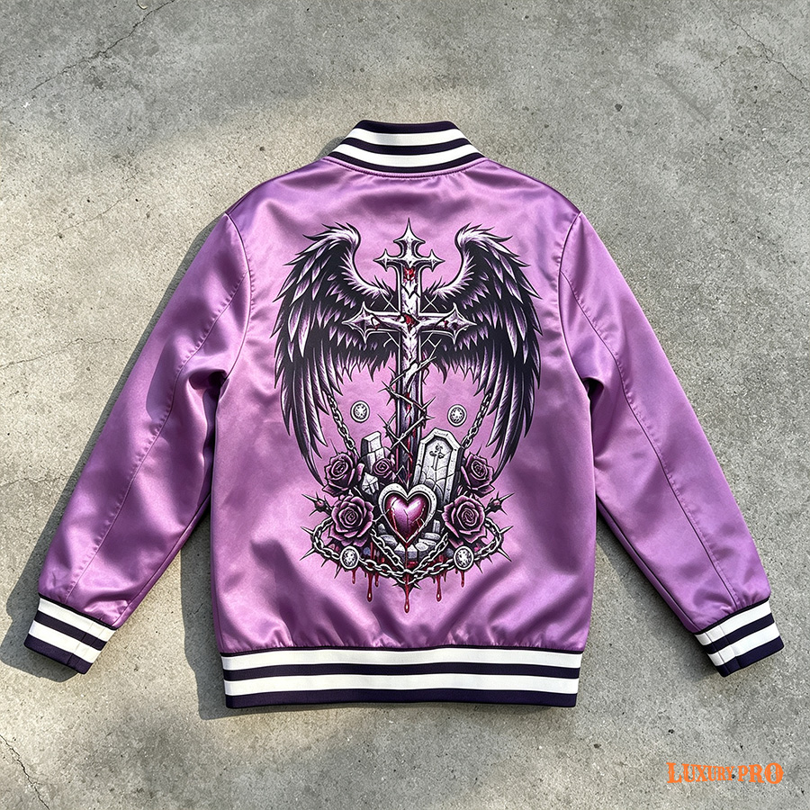 AOP Button Baseball Jacket - 250G Air Layer Fabric