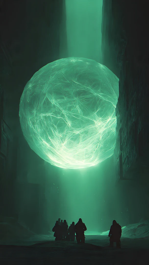 Moody Forest Scene with Sun Rays Piercing Through Dense Fog