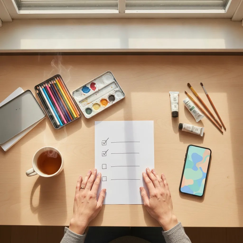 How to choose the right art therapist with a thoughtful checklist and creative tools