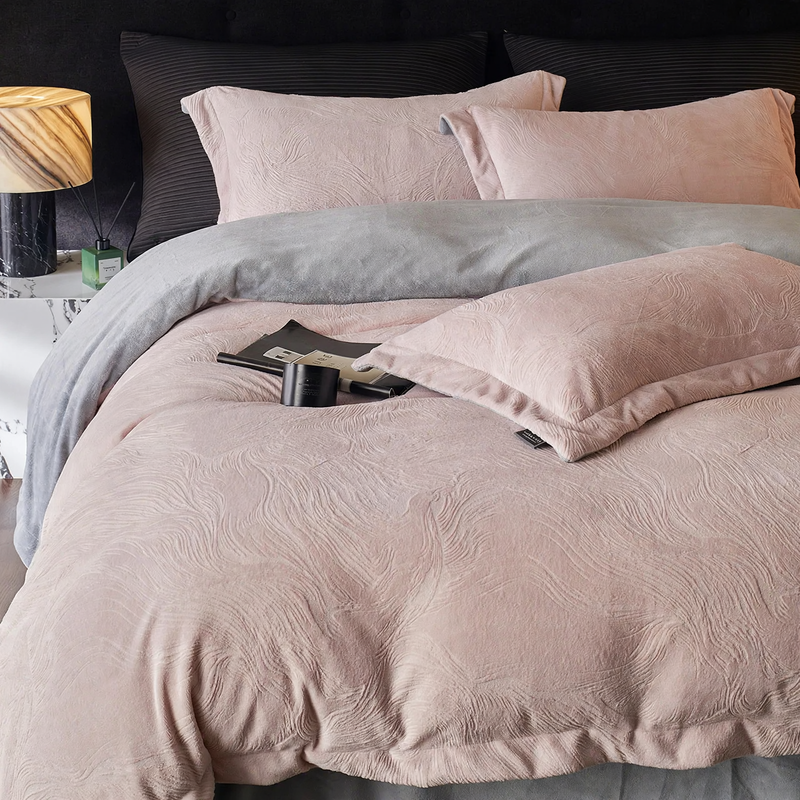 Luxury Milk Fleece Bedding Set, geometric, warm