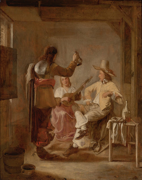 Two Soldiers And A Girl With A Lute