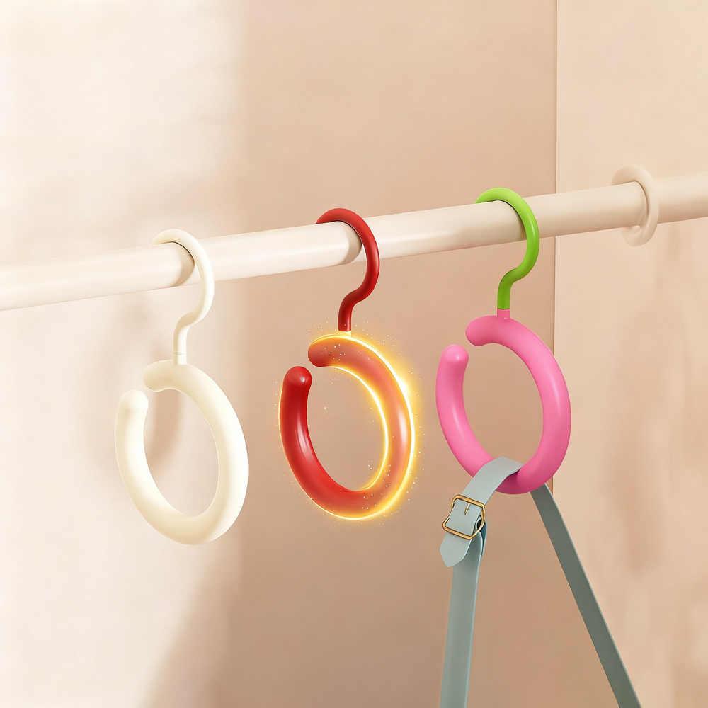 Plastic ring holder for hats and bags