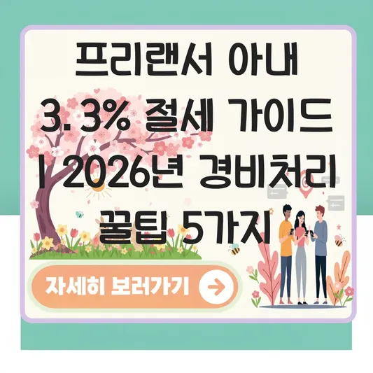프리랜서 아내의 3.3% 사업소득에 대한 필요경비 인정 항목 및 절세 가이드 대표 이미지