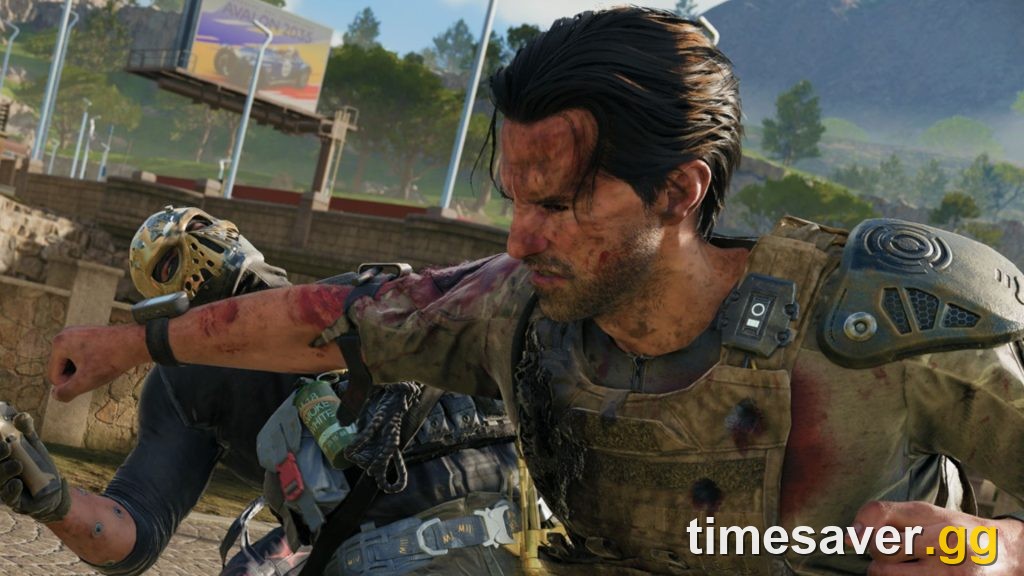 Warzone (Black Ops Royale) screenshot — a close-quarters melee finisher; new accounts historically land in bot-heavy Casual battle royale playlists