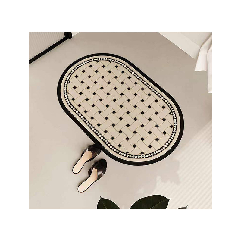 Bathroom mat made of technofiber, oval
