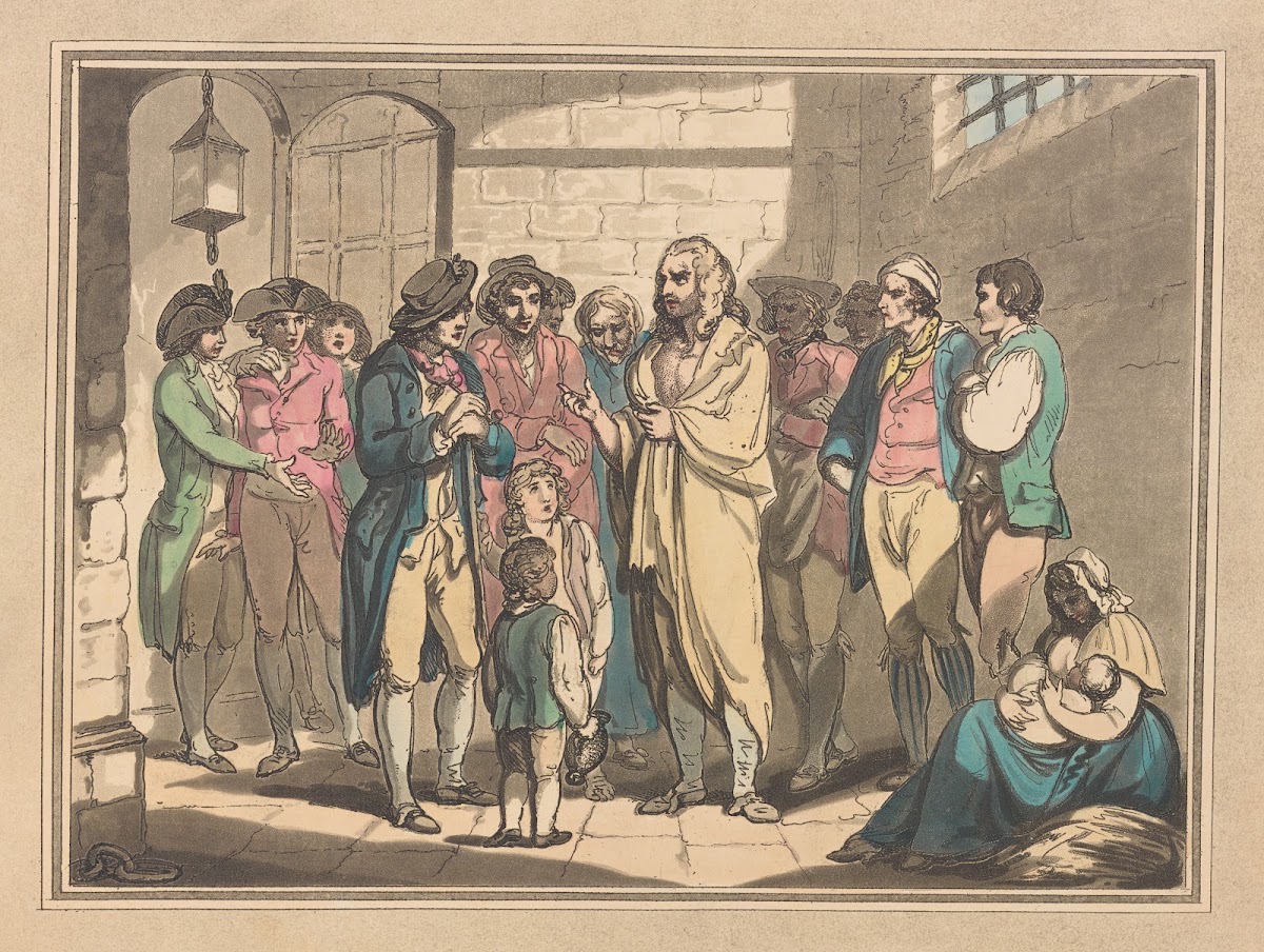 Melopoyn haranguing the prisoners in the fleet 1792