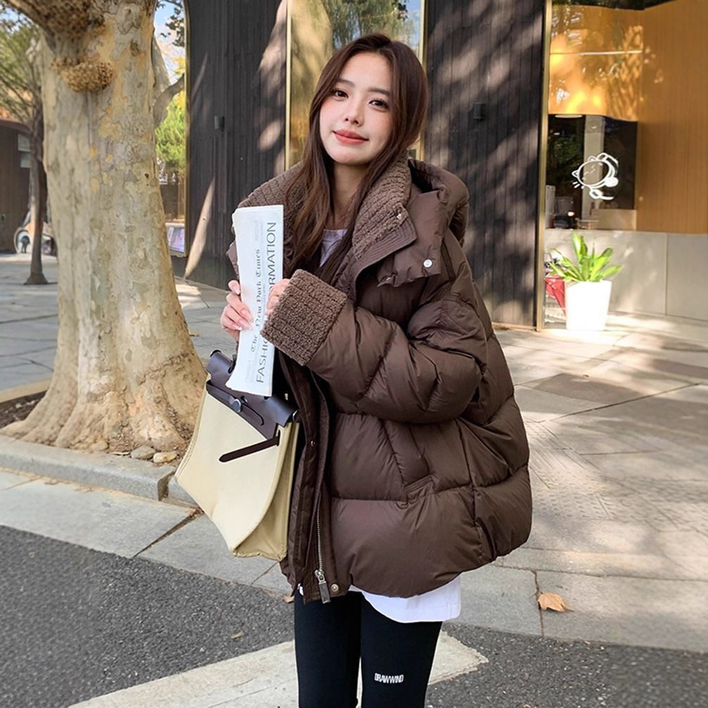 Insulated winter jacket with faux fur collar