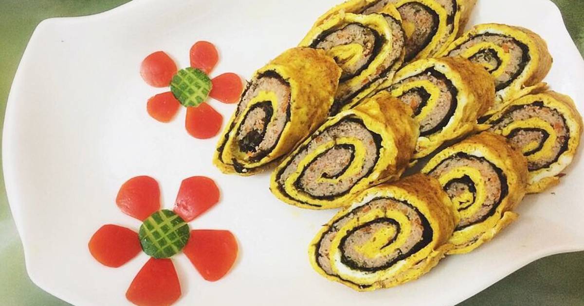 Trứng cuộn rong biển bò xay