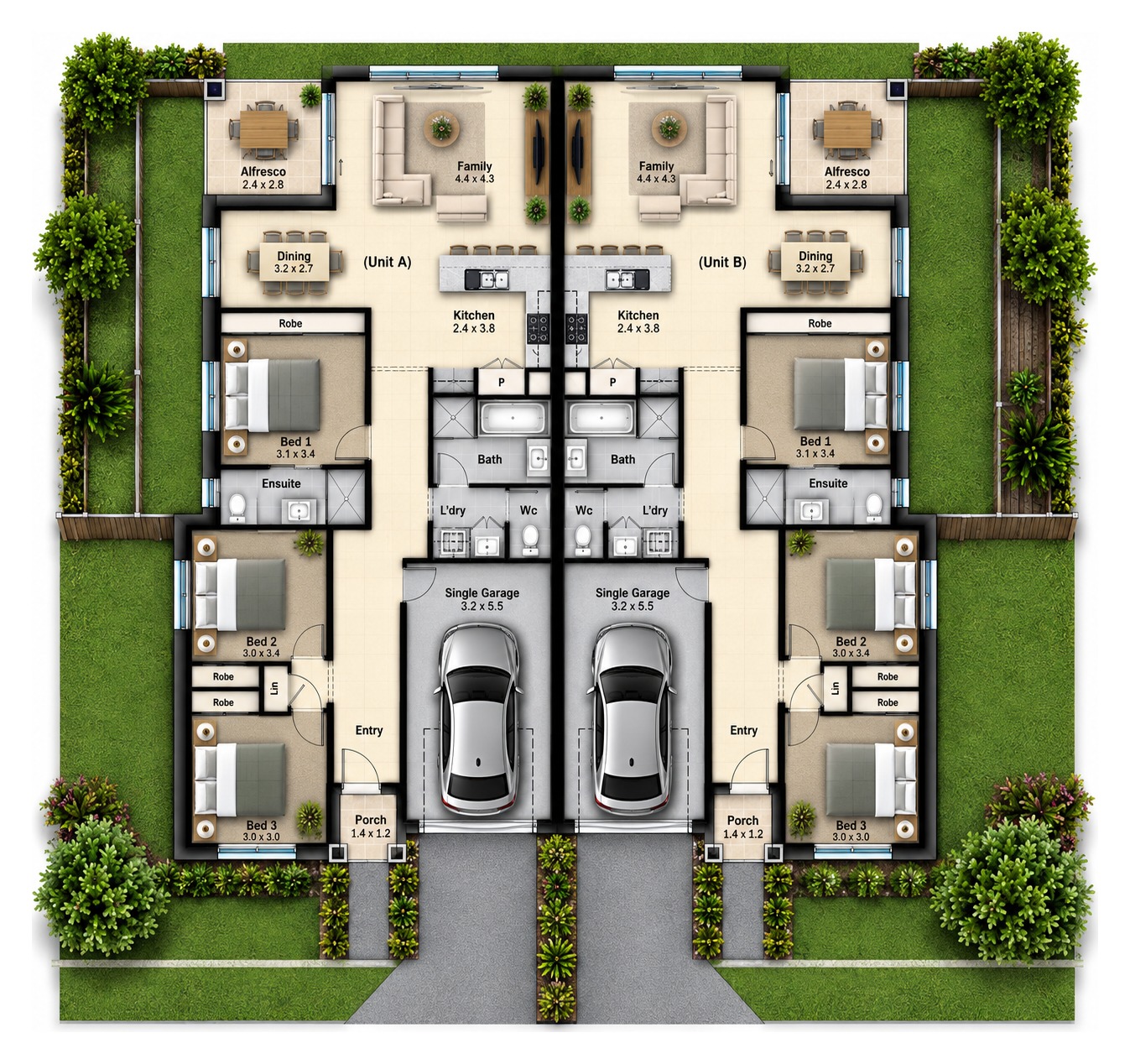 Duplex Investment Property in Wadalba, NSW (4.52% Yield) | Aus Investment Properties - Floor Plan 1