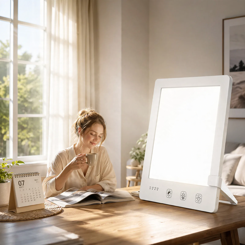 Compact SAD Light Therapy Lamp with 10,000 Lux