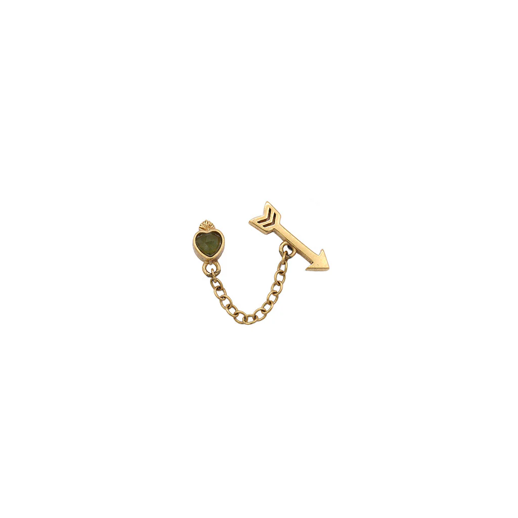 Моно серьга Сердце и стрела