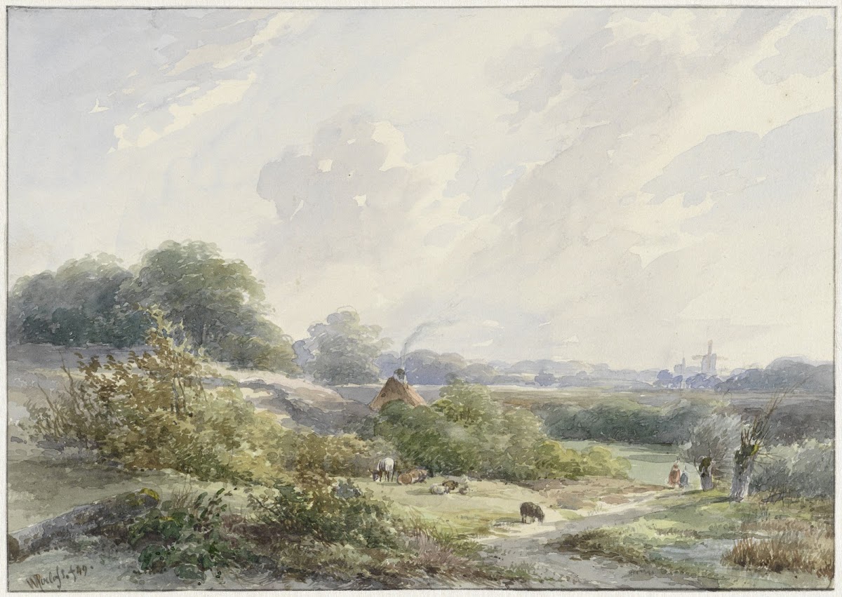 Landschap met boerderij en vee 1849