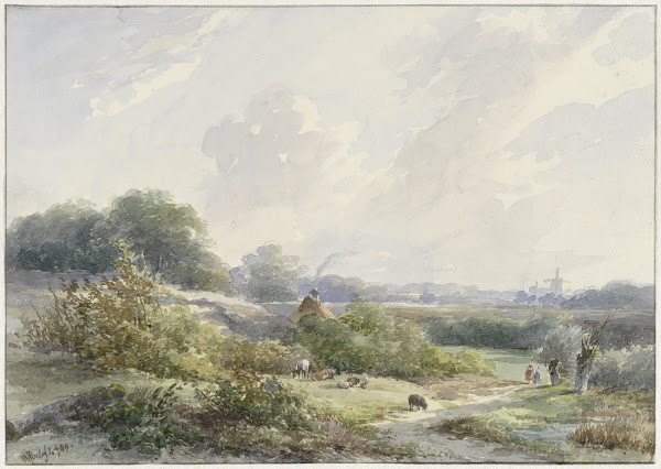 Landschap met boerderij en vee 1849