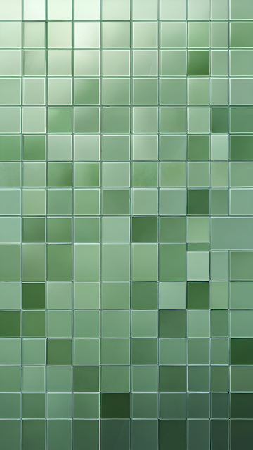 Reflective Green Glass Mosaic Tile Grid Texture Pattern - Free mobile Wallpaper